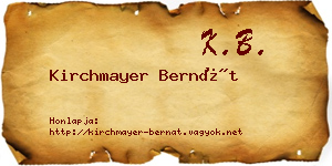 Kirchmayer Bernát névjegykártya